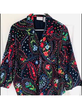 Size 14 Vintage Artsy Alfred Dunner Boho Style Blazer Jacket Topper NWT Festival